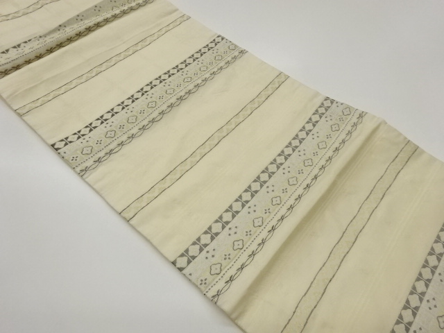 JAPANESE FUKURO OBI / WOVEN FLOWER & RHOMBUS